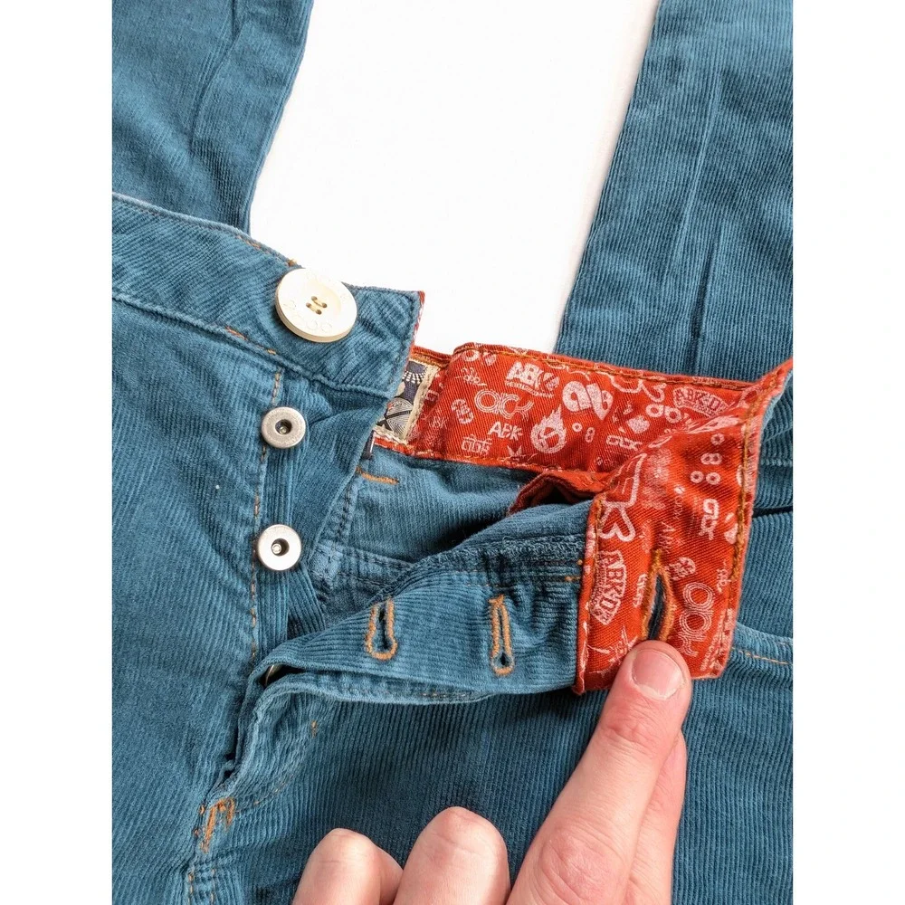 ABK Urban Yoda Velvet Pants‎ Mens Large Blue Corduroy Outdoors Petrol Marine